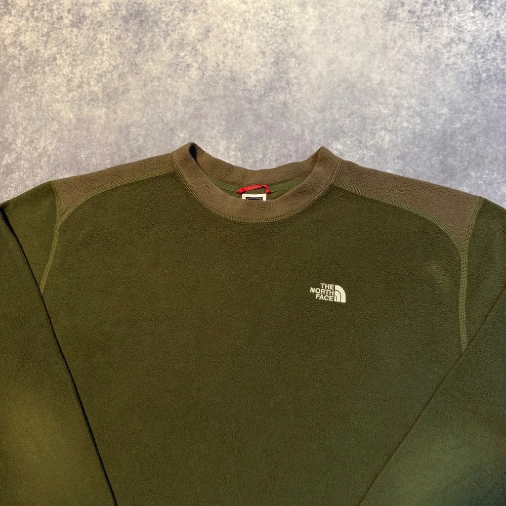 The North Face Mens XL Green Fleece Crewneck Pullover Sweatshirt Long Sleeve